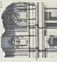 An illustration from Altaria et sacella varia templorum Romae : a celeberrimis quondam architectis structa, quibus sistuntur singulorum orthographia exterior scenographia, ichnographia cum additis ubique mensuris (1690)