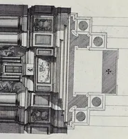 Picture 20 of 35 from Altaria et sacella varia templorum Romae : a celeberrimis quondam architectis structa, quibus sistuntur singulorum orthographia exterior scenographia, ichnographia cum additis ubique mensuris (1690), leaf 96