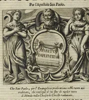 Picture 24 of 43 from Simboli festiui : per le solennità principali di Christo nostro signore, della Beata Vergine Maria, degl'apostoli, e d'altri santi, che frà l'anno da chiesa santa di suo precetto si celebrano (1698), leaf 235