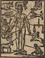 An illustration from Comptoir almanach, op 't jaar onses heeren Jesu Christi M.DC.LXXXX. na de nieuwe en oude-stijl : voorsien met de jaar-marckten, paarde, beeste, en leer-markten : alsmede de vacantien voor den hove van Hollant in 'sGravenhage, Uptrecht, Vrieslant, Amsterdam, &c. : ook op wat uur de post-wagens, treck-schupten en boodens moeten afvaren : noch zijn hier in gesteldt de dagelijckse uuren van des maens op en ondergang, alsmede op wat uur en plaets het met de nieuwe en volle maen hoog en laeg water is (1690)