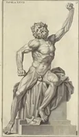 Picture 39 of 51 from Anatomia per uso et intelligenza del disegno : ricercata non solo su gl'ossi e muscoli del corpo humano, ma dimostrata ancora su le statue antiche più insigni di Roma, delineata in piu tauole con tutte le figure in varie faccie e vedute per istudio della Regia academia di Francia pittura e scultura (1691), leaf 88