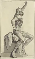 Picture 40 of 51 from Anatomia per uso et intelligenza del disegno : ricercata non solo su gl'ossi e muscoli del corpo humano, ma dimostrata ancora su le statue antiche più insigni di Roma, delineata in piu tauole con tutte le figure in varie faccie e vedute per istudio della Regia academia di Francia pittura e scultura (1691), leaf 90