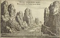 An illustration from Het gezandtschap der Neêrlandtsche Oost-Indische Compagnie, aan den grooten Tartarischen Cham, den tegenwoordigen keizer van China : waar in de gedenkwaerdigste geschiedenissen, die onder het reizen door de Sineesche landtschappen, Quantung, Kiangsi, Nanking, Xantung en Peking, en aan het keizerlyke hof te Peking, zedert den jaare 1655 tot 1657 zyn voorgevallen, op het bondigste verhandelt worden : beneffens een naauwkeurige beschryvinge der Sineesche steden, dorpen, regeering, weetenschappen, handwerken, zeden, godsdiensten, gebouwen, drachten, scheepen, bergen, gewaffen, dieren, &c. en oorlogen tegen de Tarters : verçiert met over de 150 afbeeldtsels, na 't leven in Sina (1693)
