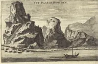 Picture 36 of 190 from Het gezandtschap der Neêrlandtsche Oost-Indische Compagnie, aan den grooten Tartarischen Cham, den tegenwoordigen keizer van China : waar in de gedenkwaerdigste geschiedenissen, die onder het reizen door de Sineesche landtschappen, Quantung, Kiangsi, Nanking, Xantung en Peking, en aan het keizerlyke hof te Peking, zedert den jaare 1655 tot 1657 zyn voorgevallen, op het bondigste verhandelt worden : beneffens een naauwkeurige beschryvinge der Sineesche steden, dorpen, regeering, weetenschappen, handwerken, zeden, godsdiensten, gebouwen, drachten, scheepen, bergen, gewaffen, dieren, &c. en oorlogen tegen de Tarters : verçiert met over de 150 afbeeldtsels, na 't leven in Sina (1693), leaf 109