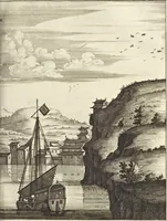 Picture 42 of 190 from Het gezandtschap der Neêrlandtsche Oost-Indische Compagnie, aan den grooten Tartarischen Cham, den tegenwoordigen keizer van China : waar in de gedenkwaerdigste geschiedenissen, die onder het reizen door de Sineesche landtschappen, Quantung, Kiangsi, Nanking, Xantung en Peking, en aan het keizerlyke hof te Peking, zedert den jaare 1655 tot 1657 zyn voorgevallen, op het bondigste verhandelt worden : beneffens een naauwkeurige beschryvinge der Sineesche steden, dorpen, regeering, weetenschappen, handwerken, zeden, godsdiensten, gebouwen, drachten, scheepen, bergen, gewaffen, dieren, &c. en oorlogen tegen de Tarters : verçiert met over de 150 afbeeldtsels, na 't leven in Sina (1693), leaf 122