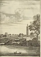 An illustration from Het gezandtschap der Neêrlandtsche Oost-Indische Compagnie, aan den grooten Tartarischen Cham, den tegenwoordigen keizer van China : waar in de gedenkwaerdigste geschiedenissen, die onder het reizen door de Sineesche landtschappen, Quantung, Kiangsi, Nanking, Xantung en Peking, en aan het keizerlyke hof te Peking, zedert den jaare 1655 tot 1657 zyn voorgevallen, op het bondigste verhandelt worden : beneffens een naauwkeurige beschryvinge der Sineesche steden, dorpen, regeering, weetenschappen, handwerken, zeden, godsdiensten, gebouwen, drachten, scheepen, bergen, gewaffen, dieren, &c. en oorlogen tegen de Tarters : verçiert met over de 150 afbeeldtsels, na 't leven in Sina (1693)