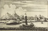 Picture 57 of 190 from Het gezandtschap der Neêrlandtsche Oost-Indische Compagnie, aan den grooten Tartarischen Cham, den tegenwoordigen keizer van China : waar in de gedenkwaerdigste geschiedenissen, die onder het reizen door de Sineesche landtschappen, Quantung, Kiangsi, Nanking, Xantung en Peking, en aan het keizerlyke hof te Peking, zedert den jaare 1655 tot 1657 zyn voorgevallen, op het bondigste verhandelt worden : beneffens een naauwkeurige beschryvinge der Sineesche steden, dorpen, regeering, weetenschappen, handwerken, zeden, godsdiensten, gebouwen, drachten, scheepen, bergen, gewaffen, dieren, &c. en oorlogen tegen de Tarters : verçiert met over de 150 afbeeldtsels, na 't leven in Sina (1693), leaf 148