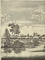 Picture 59 of 190 from Het gezandtschap der Neêrlandtsche Oost-Indische Compagnie, aan den grooten Tartarischen Cham, den tegenwoordigen keizer van China : waar in de gedenkwaerdigste geschiedenissen, die onder het reizen door de Sineesche landtschappen, Quantung, Kiangsi, Nanking, Xantung en Peking, en aan het keizerlyke hof te Peking, zedert den jaare 1655 tot 1657 zyn voorgevallen, op het bondigste verhandelt worden : beneffens een naauwkeurige beschryvinge der Sineesche steden, dorpen, regeering, weetenschappen, handwerken, zeden, godsdiensten, gebouwen, drachten, scheepen, bergen, gewaffen, dieren, &c. en oorlogen tegen de Tarters : verçiert met over de 150 afbeeldtsels, na 't leven in Sina (1693), leaf 151