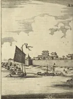 Picture 69 of 190 from Het gezandtschap der Neêrlandtsche Oost-Indische Compagnie, aan den grooten Tartarischen Cham, den tegenwoordigen keizer van China : waar in de gedenkwaerdigste geschiedenissen, die onder het reizen door de Sineesche landtschappen, Quantung, Kiangsi, Nanking, Xantung en Peking, en aan het keizerlyke hof te Peking, zedert den jaare 1655 tot 1657 zyn voorgevallen, op het bondigste verhandelt worden : beneffens een naauwkeurige beschryvinge der Sineesche steden, dorpen, regeering, weetenschappen, handwerken, zeden, godsdiensten, gebouwen, drachten, scheepen, bergen, gewaffen, dieren, &c. en oorlogen tegen de Tarters : verçiert met over de 150 afbeeldtsels, na 't leven in Sina (1693), leaf 179