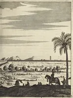 An illustration from Het gezandtschap der Neêrlandtsche Oost-Indische Compagnie, aan den grooten Tartarischen Cham, den tegenwoordigen keizer van China : waar in de gedenkwaerdigste geschiedenissen, die onder het reizen door de Sineesche landtschappen, Quantung, Kiangsi, Nanking, Xantung en Peking, en aan het keizerlyke hof te Peking, zedert den jaare 1655 tot 1657 zyn voorgevallen, op het bondigste verhandelt worden : beneffens een naauwkeurige beschryvinge der Sineesche steden, dorpen, regeering, weetenschappen, handwerken, zeden, godsdiensten, gebouwen, drachten, scheepen, bergen, gewaffen, dieren, &c. en oorlogen tegen de Tarters : verçiert met over de 150 afbeeldtsels, na 't leven in Sina (1693)