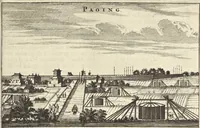 An illustration from Het gezandtschap der Neêrlandtsche Oost-Indische Compagnie, aan den grooten Tartarischen Cham, den tegenwoordigen keizer van China : waar in de gedenkwaerdigste geschiedenissen, die onder het reizen door de Sineesche landtschappen, Quantung, Kiangsi, Nanking, Xantung en Peking, en aan het keizerlyke hof te Peking, zedert den jaare 1655 tot 1657 zyn voorgevallen, op het bondigste verhandelt worden : beneffens een naauwkeurige beschryvinge der Sineesche steden, dorpen, regeering, weetenschappen, handwerken, zeden, godsdiensten, gebouwen, drachten, scheepen, bergen, gewaffen, dieren, &c. en oorlogen tegen de Tarters : verçiert met over de 150 afbeeldtsels, na 't leven in Sina (1693)