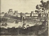 Picture 107 of 190 from Het gezandtschap der Neêrlandtsche Oost-Indische Compagnie, aan den grooten Tartarischen Cham, den tegenwoordigen keizer van China : waar in de gedenkwaerdigste geschiedenissen, die onder het reizen door de Sineesche landtschappen, Quantung, Kiangsi, Nanking, Xantung en Peking, en aan het keizerlyke hof te Peking, zedert den jaare 1655 tot 1657 zyn voorgevallen, op het bondigste verhandelt worden : beneffens een naauwkeurige beschryvinge der Sineesche steden, dorpen, regeering, weetenschappen, handwerken, zeden, godsdiensten, gebouwen, drachten, scheepen, bergen, gewaffen, dieren, &c. en oorlogen tegen de Tarters : verçiert met over de 150 afbeeldtsels, na 't leven in Sina (1693), leaf 254