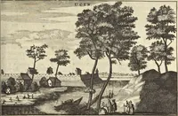 Picture 110 of 190 from Het gezandtschap der Neêrlandtsche Oost-Indische Compagnie, aan den grooten Tartarischen Cham, den tegenwoordigen keizer van China : waar in de gedenkwaerdigste geschiedenissen, die onder het reizen door de Sineesche landtschappen, Quantung, Kiangsi, Nanking, Xantung en Peking, en aan het keizerlyke hof te Peking, zedert den jaare 1655 tot 1657 zyn voorgevallen, op het bondigste verhandelt worden : beneffens een naauwkeurige beschryvinge der Sineesche steden, dorpen, regeering, weetenschappen, handwerken, zeden, godsdiensten, gebouwen, drachten, scheepen, bergen, gewaffen, dieren, &c. en oorlogen tegen de Tarters : verçiert met over de 150 afbeeldtsels, na 't leven in Sina (1693), leaf 260