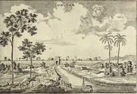 Picture 114 of 190 from Het gezandtschap der Neêrlandtsche Oost-Indische Compagnie, aan den grooten Tartarischen Cham, den tegenwoordigen keizer van China : waar in de gedenkwaerdigste geschiedenissen, die onder het reizen door de Sineesche landtschappen, Quantung, Kiangsi, Nanking, Xantung en Peking, en aan het keizerlyke hof te Peking, zedert den jaare 1655 tot 1657 zyn voorgevallen, op het bondigste verhandelt worden : beneffens een naauwkeurige beschryvinge der Sineesche steden, dorpen, regeering, weetenschappen, handwerken, zeden, godsdiensten, gebouwen, drachten, scheepen, bergen, gewaffen, dieren, &c. en oorlogen tegen de Tarters : verçiert met over de 150 afbeeldtsels, na 't leven in Sina (1693), leaf 268