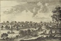 Picture 115 of 190 from Het gezandtschap der Neêrlandtsche Oost-Indische Compagnie, aan den grooten Tartarischen Cham, den tegenwoordigen keizer van China : waar in de gedenkwaerdigste geschiedenissen, die onder het reizen door de Sineesche landtschappen, Quantung, Kiangsi, Nanking, Xantung en Peking, en aan het keizerlyke hof te Peking, zedert den jaare 1655 tot 1657 zyn voorgevallen, op het bondigste verhandelt worden : beneffens een naauwkeurige beschryvinge der Sineesche steden, dorpen, regeering, weetenschappen, handwerken, zeden, godsdiensten, gebouwen, drachten, scheepen, bergen, gewaffen, dieren, &c. en oorlogen tegen de Tarters : verçiert met over de 150 afbeeldtsels, na 't leven in Sina (1693), leaf 269
