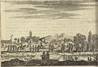 Picture 139 of 190 from Het gezandtschap der Neêrlandtsche Oost-Indische Compagnie, aan den grooten Tartarischen Cham, den tegenwoordigen keizer van China : waar in de gedenkwaerdigste geschiedenissen, die onder het reizen door de Sineesche landtschappen, Quantung, Kiangsi, Nanking, Xantung en Peking, en aan het keizerlyke hof te Peking, zedert den jaare 1655 tot 1657 zyn voorgevallen, op het bondigste verhandelt worden : beneffens een naauwkeurige beschryvinge der Sineesche steden, dorpen, regeering, weetenschappen, handwerken, zeden, godsdiensten, gebouwen, drachten, scheepen, bergen, gewaffen, dieren, &c. en oorlogen tegen de Tarters : verçiert met over de 150 afbeeldtsels, na 't leven in Sina (1693), leaf 331