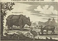 An illustration from Het gezandtschap der Neêrlandtsche Oost-Indische Compagnie, aan den grooten Tartarischen Cham, den tegenwoordigen keizer van China : waar in de gedenkwaerdigste geschiedenissen, die onder het reizen door de Sineesche landtschappen, Quantung, Kiangsi, Nanking, Xantung en Peking, en aan het keizerlyke hof te Peking, zedert den jaare 1655 tot 1657 zyn voorgevallen, op het bondigste verhandelt worden : beneffens een naauwkeurige beschryvinge der Sineesche steden, dorpen, regeering, weetenschappen, handwerken, zeden, godsdiensten, gebouwen, drachten, scheepen, bergen, gewaffen, dieren, &c. en oorlogen tegen de Tarters : verçiert met over de 150 afbeeldtsels, na 't leven in Sina (1693)