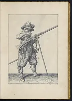 An illustration from Maniement d'armes, d'arqvebuses, mousqvetz, et piqves. En conformite de l'ordre de monseigneur le prince Maurice, prince d'Orange .. (1608)