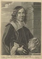 An illustration from The true effigies of the most eminent painters, and other famous artists that have flourished in Europe, curiously engraven on copper-plates : together with an account of the time when they lived, the most remarkable passages of their lives, and most considerable works : very useful for all such gentlemen as are lovers of art and ingenuity (1694)