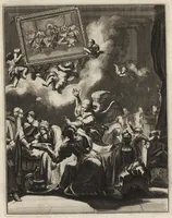 Picture 8 of 30 from Spiegel om wel te sterven : aanwyzende met prentverbeeldingen van het lyden onzes zaligmakers Jesu Christi : alles wat een zieke betaamt om gelukkig te sterven, volgens de woorden Philipp I, verse 21 (1694), leaf 32