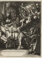 Picture 18 of 30 from Spiegel om wel te sterven : aanwyzende met prentverbeeldingen van het lyden onzes zaligmakers Jesu Christi : alles wat een zieke betaamt om gelukkig te sterven, volgens de woorden Philipp I, verse 21 (1694), leaf 66