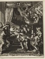 An illustration from Spiegel om wel te sterven : aanwyzende met prentverbeeldingen van het lyden onzes zaligmakers Jesu Christi : alles wat een zieke betaamt om gelukkig te sterven, volgens de woorden Philipp I, verse 21 (1694)