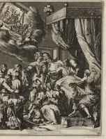 An illustration from Spiegel om wel te sterven : aanwyzende met prentverbeeldingen van het lyden onzes zaligmakers Jesu Christi : alles wat een zieke betaamt om gelukkig te sterven, volgens de woorden Philipp I, verse 21 (1694)