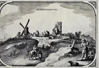 Picture 21 of 28 from Speculum Zelandiae : dat is, een beschryvinge ofte afbeelding der steden, ambachts-heerlijckheden, dorpen, castelen, ridderlijcke hofsteden, huysen en gebouwen, gelegen inde eylanden en de graeflijckheyt van Zeelandt (1660), leaf 100