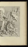 Picture 19 of 34 from Prima[-secunda] pars praecipuarum effigierum ac ornamentorum amplissimae curiae Amstelrodamensis : maiori ex parte, in candido marmore effectorum per Artum Quellinium, eiusdem civitatis statuarium = Het eerste[-tweede] deel van de voornaemste statuen ende ciraten vant konstrijck Stadthuys van Amstelredam ... = La premier [sic] partie de plusiers figures et ornements de la Maison de ville d'Amsterdam ... (1665), leaf 124