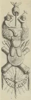 An illustration from Prima[-secunda] pars praecipuarum effigierum ac ornamentorum amplissimae curiae Amstelrodamensis : maiori ex parte, in candido marmore effectorum per Artum Quellinium, eiusdem civitatis statuarium = Het eerste[-tweede] deel van de voornaemste statuen ende ciraten vant konstrijck Stadthuys van Amstelredam ... = La premier [sic] partie de plusiers figures et ornements de la Maison de ville d'Amsterdam ... (1665)