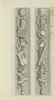 Picture 25 of 34 from Prima[-secunda] pars praecipuarum effigierum ac ornamentorum amplissimae curiae Amstelrodamensis : maiori ex parte, in candido marmore effectorum per Artum Quellinium, eiusdem civitatis statuarium = Het eerste[-tweede] deel van de voornaemste statuen ende ciraten vant konstrijck Stadthuys van Amstelredam ... = La premier [sic] partie de plusiers figures et ornements de la Maison de ville d'Amsterdam ... (1665), leaf 182