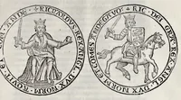An illustration from Histoire de lábbaye royale de S. Ouen de Rouen : divisée en cinq livres, où il est traité ... de la naissance, éducation, & des principales vertus de saint Oüen ... : de la fondation, progrez, ruine, rétablissement, & des diuers éuenemens de l'Abbaye de Saint Oüen ... : des abbez qui l'ont gouuernée ... : des abbayes, prieurez, & paroisses qui ont esté dépendantes ... : des preuues ou pieces justificatiues de cette histoire ... : [ensemble celles des abbayes de Ste. Catherine et de St. Amand] (1662)