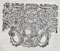 An illustration from Histoire de lábbaye royale de S. Ouen de Rouen : divisée en cinq livres, où il est traité ... de la naissance, éducation, & des principales vertus de saint Oüen ... : de la fondation, progrez, ruine, rétablissement, & des diuers éuenemens de l'Abbaye de Saint Oüen ... : des abbez qui l'ont gouuernée ... : des abbayes, prieurez, & paroisses qui ont esté dépendantes ... : des preuues ou pieces justificatiues de cette histoire ... : [ensemble celles des abbayes de Ste. Catherine et de St. Amand] (1662)