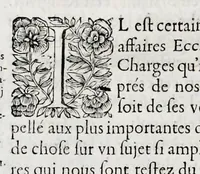An illustration from Histoire de lábbaye royale de S. Ouen de Rouen : divisée en cinq livres, où il est traité ... de la naissance, éducation, & des principales vertus de saint Oüen ... : de la fondation, progrez, ruine, rétablissement, & des diuers éuenemens de l'Abbaye de Saint Oüen ... : des abbez qui l'ont gouuernée ... : des abbayes, prieurez, & paroisses qui ont esté dépendantes ... : des preuues ou pieces justificatiues de cette histoire ... : [ensemble celles des abbayes de Ste. Catherine et de St. Amand] (1662)