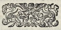 An illustration from De sacrosancto Christi corpore Romanis Pontificibvs iter conficientibus præferendo commentarivs : antiquissimi ritus causam, & originem, variasq. summorum pontificum sacratissimam secum hostium in itinere deferentium profectiones : itinerarium Societatis Sanctissimi Sacramenti Clemente. VIII. Pont. Max. Ferarriam profisciente eiusdemq. Pontificis solemnem in eam ciuitatem ingressum et in Vrbem Romam reditum complectens (1599)