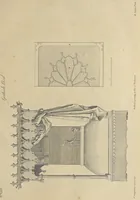 An illustration from The gentleman and cabinet-maker's director : being a large collection of the most elegant and useful designs of household furniture, in the most fashionable taste : including a great variety of chairs, cofas, beds, and couches : china-tables, dressing-tables, shaving-tables, bason-stands, and teakettle-stands : frames for marble-slabs, bureau-dressing-tables, and commodes : writing-tables, and library-tables : library-book-cases, organ-cases for private rooms, or churches, desks, and book-cases : dressing and writing-tables with book-cases, toilets, cabinets, and cloaths-presses : china-cases, china-shelves, and book-shelves : candle-stands, terms for busts, stands for china jars, and pedestals : cisterns for water, lanthorns, and chandeliers : fire-screens, brackets, and clock-cases : pier-glasses, and table-frames : girandoles, chimney-pieces, and picture-frames : stove-grates, boarders, frets, Chinese-railing, and brass-work, for furniture : and other ornaments : to which is prefixed, a short explanation of the five orders of architecture : with proper directions for executing the most difficult pieces, the mouldings being exhibited at large, and the dimensions of each design specified : the whole comprehended in two hundred copper-plates, neatly engraved ... (1762)