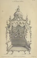 Picture 48 of 189 from The gentleman and cabinet-maker's director : being a large collection of the most elegant and useful designs of household furniture, in the most fashionable taste : including a great variety of chairs, cofas, beds, and couches : china-tables, dressing-tables, shaving-tables, bason-stands, and teakettle-stands : frames for marble-slabs, bureau-dressing-tables, and commodes : writing-tables, and library-tables : library-book-cases, organ-cases for private rooms, or churches, desks, and book-cases : dressing and writing-tables with book-cases, toilets, cabinets, and cloaths-presses : china-cases, china-shelves, and book-shelves : candle-stands, terms for busts, stands for china jars, and pedestals : cisterns for water, lanthorns, and chandeliers : fire-screens, brackets, and clock-cases : pier-glasses, and table-frames : girandoles, chimney-pieces, and picture-frames : stove-grates, boarders, frets, Chinese-railing, and brass-work, for furniture : and other ornaments : to which is prefixed, a short explanation of the five orders of architecture : with proper directions for executing the most difficult pieces, the mouldings being exhibited at large, and the dimensions of each design specified : the whole comprehended in two hundred copper-plates, neatly engraved ... (1762), leaf 126