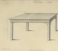 Picture 52 of 189 from The gentleman and cabinet-maker's director : being a large collection of the most elegant and useful designs of household furniture, in the most fashionable taste : including a great variety of chairs, cofas, beds, and couches : china-tables, dressing-tables, shaving-tables, bason-stands, and teakettle-stands : frames for marble-slabs, bureau-dressing-tables, and commodes : writing-tables, and library-tables : library-book-cases, organ-cases for private rooms, or churches, desks, and book-cases : dressing and writing-tables with book-cases, toilets, cabinets, and cloaths-presses : china-cases, china-shelves, and book-shelves : candle-stands, terms for busts, stands for china jars, and pedestals : cisterns for water, lanthorns, and chandeliers : fire-screens, brackets, and clock-cases : pier-glasses, and table-frames : girandoles, chimney-pieces, and picture-frames : stove-grates, boarders, frets, Chinese-railing, and brass-work, for furniture : and other ornaments : to which is prefixed, a short explanation of the five orders of architecture : with proper directions for executing the most difficult pieces, the mouldings being exhibited at large, and the dimensions of each design specified : the whole comprehended in two hundred copper-plates, neatly engraved ... (1762), leaf 138