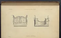 Picture 62 of 189 from The gentleman and cabinet-maker's director : being a large collection of the most elegant and useful designs of household furniture, in the most fashionable taste : including a great variety of chairs, cofas, beds, and couches : china-tables, dressing-tables, shaving-tables, bason-stands, and teakettle-stands : frames for marble-slabs, bureau-dressing-tables, and commodes : writing-tables, and library-tables : library-book-cases, organ-cases for private rooms, or churches, desks, and book-cases : dressing and writing-tables with book-cases, toilets, cabinets, and cloaths-presses : china-cases, china-shelves, and book-shelves : candle-stands, terms for busts, stands for china jars, and pedestals : cisterns for water, lanthorns, and chandeliers : fire-screens, brackets, and clock-cases : pier-glasses, and table-frames : girandoles, chimney-pieces, and picture-frames : stove-grates, boarders, frets, Chinese-railing, and brass-work, for furniture : and other ornaments : to which is prefixed, a short explanation of the five orders of architecture : with proper directions for executing the most difficult pieces, the mouldings being exhibited at large, and the dimensions of each design specified : the whole comprehended in two hundred copper-plates, neatly engraved ... (1762), leaf 166