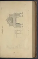 An illustration from The gentleman and cabinet-maker's director : being a large collection of the most elegant and useful designs of household furniture, in the most fashionable taste : including a great variety of chairs, cofas, beds, and couches : china-tables, dressing-tables, shaving-tables, bason-stands, and teakettle-stands : frames for marble-slabs, bureau-dressing-tables, and commodes : writing-tables, and library-tables : library-book-cases, organ-cases for private rooms, or churches, desks, and book-cases : dressing and writing-tables with book-cases, toilets, cabinets, and cloaths-presses : china-cases, china-shelves, and book-shelves : candle-stands, terms for busts, stands for china jars, and pedestals : cisterns for water, lanthorns, and chandeliers : fire-screens, brackets, and clock-cases : pier-glasses, and table-frames : girandoles, chimney-pieces, and picture-frames : stove-grates, boarders, frets, Chinese-railing, and brass-work, for furniture : and other ornaments : to which is prefixed, a short explanation of the five orders of architecture : with proper directions for executing the most difficult pieces, the mouldings being exhibited at large, and the dimensions of each design specified : the whole comprehended in two hundred copper-plates, neatly engraved ... (1762)
