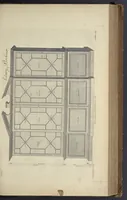 An illustration from The gentleman and cabinet-maker's director : being a large collection of the most elegant and useful designs of household furniture, in the most fashionable taste : including a great variety of chairs, cofas, beds, and couches : china-tables, dressing-tables, shaving-tables, bason-stands, and teakettle-stands : frames for marble-slabs, bureau-dressing-tables, and commodes : writing-tables, and library-tables : library-book-cases, organ-cases for private rooms, or churches, desks, and book-cases : dressing and writing-tables with book-cases, toilets, cabinets, and cloaths-presses : china-cases, china-shelves, and book-shelves : candle-stands, terms for busts, stands for china jars, and pedestals : cisterns for water, lanthorns, and chandeliers : fire-screens, brackets, and clock-cases : pier-glasses, and table-frames : girandoles, chimney-pieces, and picture-frames : stove-grates, boarders, frets, Chinese-railing, and brass-work, for furniture : and other ornaments : to which is prefixed, a short explanation of the five orders of architecture : with proper directions for executing the most difficult pieces, the mouldings being exhibited at large, and the dimensions of each design specified : the whole comprehended in two hundred copper-plates, neatly engraved ... (1762)