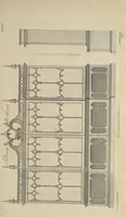 An illustration from The gentleman and cabinet-maker's director : being a large collection of the most elegant and useful designs of household furniture, in the most fashionable taste : including a great variety of chairs, cofas, beds, and couches : china-tables, dressing-tables, shaving-tables, bason-stands, and teakettle-stands : frames for marble-slabs, bureau-dressing-tables, and commodes : writing-tables, and library-tables : library-book-cases, organ-cases for private rooms, or churches, desks, and book-cases : dressing and writing-tables with book-cases, toilets, cabinets, and cloaths-presses : china-cases, china-shelves, and book-shelves : candle-stands, terms for busts, stands for china jars, and pedestals : cisterns for water, lanthorns, and chandeliers : fire-screens, brackets, and clock-cases : pier-glasses, and table-frames : girandoles, chimney-pieces, and picture-frames : stove-grates, boarders, frets, Chinese-railing, and brass-work, for furniture : and other ornaments : to which is prefixed, a short explanation of the five orders of architecture : with proper directions for executing the most difficult pieces, the mouldings being exhibited at large, and the dimensions of each design specified : the whole comprehended in two hundred copper-plates, neatly engraved ... (1762)