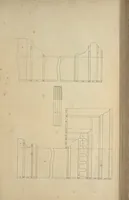 An illustration from The gentleman and cabinet-maker's director : being a large collection of the most elegant and useful designs of household furniture, in the most fashionable taste : including a great variety of chairs, cofas, beds, and couches : china-tables, dressing-tables, shaving-tables, bason-stands, and teakettle-stands : frames for marble-slabs, bureau-dressing-tables, and commodes : writing-tables, and library-tables : library-book-cases, organ-cases for private rooms, or churches, desks, and book-cases : dressing and writing-tables with book-cases, toilets, cabinets, and cloaths-presses : china-cases, china-shelves, and book-shelves : candle-stands, terms for busts, stands for china jars, and pedestals : cisterns for water, lanthorns, and chandeliers : fire-screens, brackets, and clock-cases : pier-glasses, and table-frames : girandoles, chimney-pieces, and picture-frames : stove-grates, boarders, frets, Chinese-railing, and brass-work, for furniture : and other ornaments : to which is prefixed, a short explanation of the five orders of architecture : with proper directions for executing the most difficult pieces, the mouldings being exhibited at large, and the dimensions of each design specified : the whole comprehended in two hundred copper-plates, neatly engraved ... (1762)