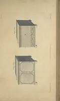 An illustration from The gentleman and cabinet-maker's director : being a large collection of the most elegant and useful designs of household furniture, in the most fashionable taste : including a great variety of chairs, cofas, beds, and couches : china-tables, dressing-tables, shaving-tables, bason-stands, and teakettle-stands : frames for marble-slabs, bureau-dressing-tables, and commodes : writing-tables, and library-tables : library-book-cases, organ-cases for private rooms, or churches, desks, and book-cases : dressing and writing-tables with book-cases, toilets, cabinets, and cloaths-presses : china-cases, china-shelves, and book-shelves : candle-stands, terms for busts, stands for china jars, and pedestals : cisterns for water, lanthorns, and chandeliers : fire-screens, brackets, and clock-cases : pier-glasses, and table-frames : girandoles, chimney-pieces, and picture-frames : stove-grates, boarders, frets, Chinese-railing, and brass-work, for furniture : and other ornaments : to which is prefixed, a short explanation of the five orders of architecture : with proper directions for executing the most difficult pieces, the mouldings being exhibited at large, and the dimensions of each design specified : the whole comprehended in two hundred copper-plates, neatly engraved ... (1762)