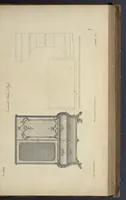 An illustration from The gentleman and cabinet-maker's director : being a large collection of the most elegant and useful designs of household furniture, in the most fashionable taste : including a great variety of chairs, cofas, beds, and couches : china-tables, dressing-tables, shaving-tables, bason-stands, and teakettle-stands : frames for marble-slabs, bureau-dressing-tables, and commodes : writing-tables, and library-tables : library-book-cases, organ-cases for private rooms, or churches, desks, and book-cases : dressing and writing-tables with book-cases, toilets, cabinets, and cloaths-presses : china-cases, china-shelves, and book-shelves : candle-stands, terms for busts, stands for china jars, and pedestals : cisterns for water, lanthorns, and chandeliers : fire-screens, brackets, and clock-cases : pier-glasses, and table-frames : girandoles, chimney-pieces, and picture-frames : stove-grates, boarders, frets, Chinese-railing, and brass-work, for furniture : and other ornaments : to which is prefixed, a short explanation of the five orders of architecture : with proper directions for executing the most difficult pieces, the mouldings being exhibited at large, and the dimensions of each design specified : the whole comprehended in two hundred copper-plates, neatly engraved ... (1762)