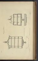 An illustration from The gentleman and cabinet-maker's director : being a large collection of the most elegant and useful designs of household furniture, in the most fashionable taste : including a great variety of chairs, cofas, beds, and couches : china-tables, dressing-tables, shaving-tables, bason-stands, and teakettle-stands : frames for marble-slabs, bureau-dressing-tables, and commodes : writing-tables, and library-tables : library-book-cases, organ-cases for private rooms, or churches, desks, and book-cases : dressing and writing-tables with book-cases, toilets, cabinets, and cloaths-presses : china-cases, china-shelves, and book-shelves : candle-stands, terms for busts, stands for china jars, and pedestals : cisterns for water, lanthorns, and chandeliers : fire-screens, brackets, and clock-cases : pier-glasses, and table-frames : girandoles, chimney-pieces, and picture-frames : stove-grates, boarders, frets, Chinese-railing, and brass-work, for furniture : and other ornaments : to which is prefixed, a short explanation of the five orders of architecture : with proper directions for executing the most difficult pieces, the mouldings being exhibited at large, and the dimensions of each design specified : the whole comprehended in two hundred copper-plates, neatly engraved ... (1762)
