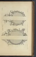 An illustration from The gentleman and cabinet-maker's director : being a large collection of the most elegant and useful designs of household furniture, in the most fashionable taste : including a great variety of chairs, cofas, beds, and couches : china-tables, dressing-tables, shaving-tables, bason-stands, and teakettle-stands : frames for marble-slabs, bureau-dressing-tables, and commodes : writing-tables, and library-tables : library-book-cases, organ-cases for private rooms, or churches, desks, and book-cases : dressing and writing-tables with book-cases, toilets, cabinets, and cloaths-presses : china-cases, china-shelves, and book-shelves : candle-stands, terms for busts, stands for china jars, and pedestals : cisterns for water, lanthorns, and chandeliers : fire-screens, brackets, and clock-cases : pier-glasses, and table-frames : girandoles, chimney-pieces, and picture-frames : stove-grates, boarders, frets, Chinese-railing, and brass-work, for furniture : and other ornaments : to which is prefixed, a short explanation of the five orders of architecture : with proper directions for executing the most difficult pieces, the mouldings being exhibited at large, and the dimensions of each design specified : the whole comprehended in two hundred copper-plates, neatly engraved ... (1762)