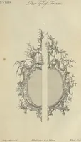 Picture 160 of 189 from The gentleman and cabinet-maker's director : being a large collection of the most elegant and useful designs of household furniture, in the most fashionable taste : including a great variety of chairs, cofas, beds, and couches : china-tables, dressing-tables, shaving-tables, bason-stands, and teakettle-stands : frames for marble-slabs, bureau-dressing-tables, and commodes : writing-tables, and library-tables : library-book-cases, organ-cases for private rooms, or churches, desks, and book-cases : dressing and writing-tables with book-cases, toilets, cabinets, and cloaths-presses : china-cases, china-shelves, and book-shelves : candle-stands, terms for busts, stands for china jars, and pedestals : cisterns for water, lanthorns, and chandeliers : fire-screens, brackets, and clock-cases : pier-glasses, and table-frames : girandoles, chimney-pieces, and picture-frames : stove-grates, boarders, frets, Chinese-railing, and brass-work, for furniture : and other ornaments : to which is prefixed, a short explanation of the five orders of architecture : with proper directions for executing the most difficult pieces, the mouldings being exhibited at large, and the dimensions of each design specified : the whole comprehended in two hundred copper-plates, neatly engraved ... (1762), leaf 374