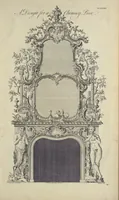 Picture 173 of 189 from The gentleman and cabinet-maker's director : being a large collection of the most elegant and useful designs of household furniture, in the most fashionable taste : including a great variety of chairs, cofas, beds, and couches : china-tables, dressing-tables, shaving-tables, bason-stands, and teakettle-stands : frames for marble-slabs, bureau-dressing-tables, and commodes : writing-tables, and library-tables : library-book-cases, organ-cases for private rooms, or churches, desks, and book-cases : dressing and writing-tables with book-cases, toilets, cabinets, and cloaths-presses : china-cases, china-shelves, and book-shelves : candle-stands, terms for busts, stands for china jars, and pedestals : cisterns for water, lanthorns, and chandeliers : fire-screens, brackets, and clock-cases : pier-glasses, and table-frames : girandoles, chimney-pieces, and picture-frames : stove-grates, boarders, frets, Chinese-railing, and brass-work, for furniture : and other ornaments : to which is prefixed, a short explanation of the five orders of architecture : with proper directions for executing the most difficult pieces, the mouldings being exhibited at large, and the dimensions of each design specified : the whole comprehended in two hundred copper-plates, neatly engraved ... (1762), leaf 394