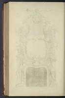An illustration from The gentleman and cabinet-maker's director : being a large collection of the most elegant and useful designs of household furniture, in the most fashionable taste : including a great variety of chairs, cofas, beds, and couches : china-tables, dressing-tables, shaving-tables, bason-stands, and teakettle-stands : frames for marble-slabs, bureau-dressing-tables, and commodes : writing-tables, and library-tables : library-book-cases, organ-cases for private rooms, or churches, desks, and book-cases : dressing and writing-tables with book-cases, toilets, cabinets, and cloaths-presses : china-cases, china-shelves, and book-shelves : candle-stands, terms for busts, stands for china jars, and pedestals : cisterns for water, lanthorns, and chandeliers : fire-screens, brackets, and clock-cases : pier-glasses, and table-frames : girandoles, chimney-pieces, and picture-frames : stove-grates, boarders, frets, Chinese-railing, and brass-work, for furniture : and other ornaments : to which is prefixed, a short explanation of the five orders of architecture : with proper directions for executing the most difficult pieces, the mouldings being exhibited at large, and the dimensions of each design specified : the whole comprehended in two hundred copper-plates, neatly engraved ... (1762)